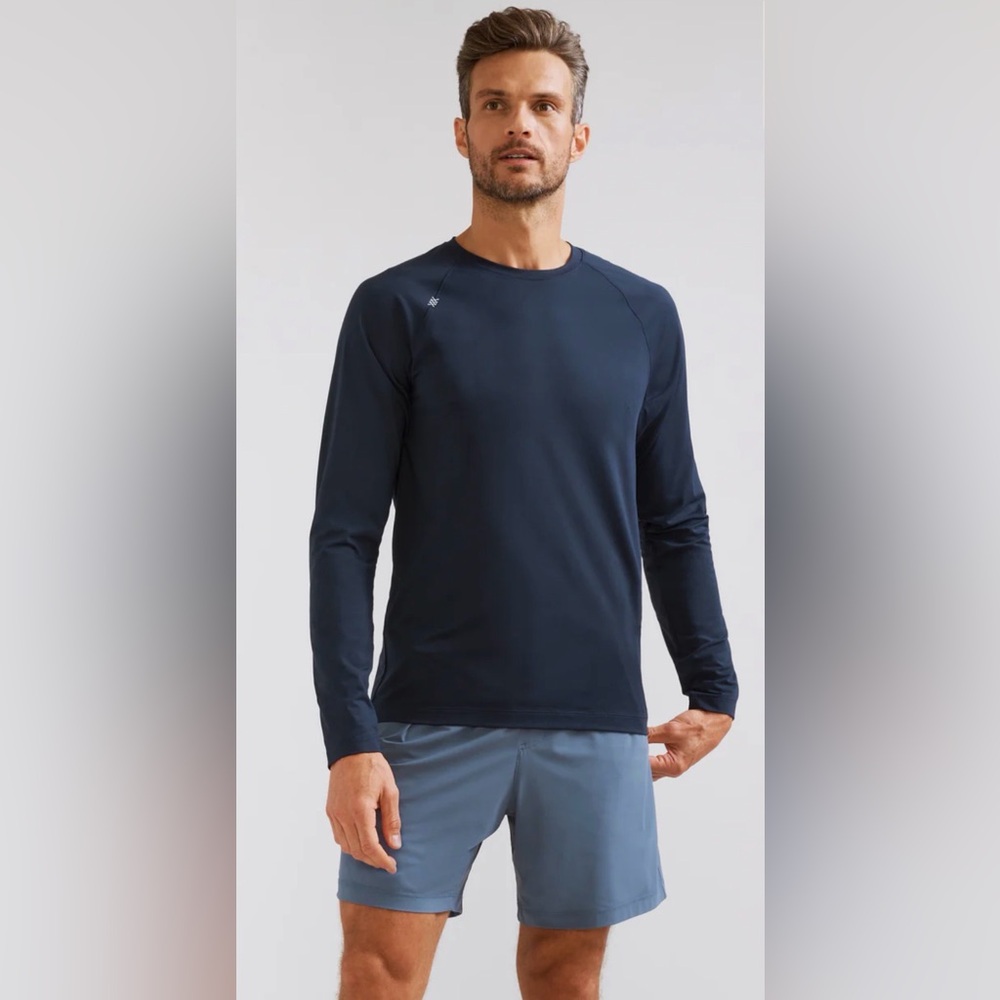 Rhône Reign Men's Navy Long Sleeve Performance Shirt